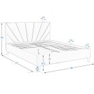 BeComfort világosszürke plüss kétszemélyes ágykeret ágyráccsal 160 x 200 cm AK-01-BG