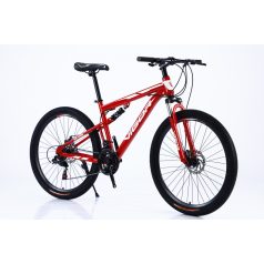 B55-Red MTB kerékpár tárcsafékes összteleszkópos piros