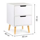 Éjjeliszekrény 2 fiókkal 40x40x58cm BC-03