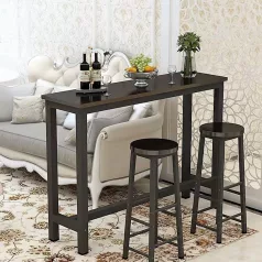   Bárszett 3 részes 1 asztal 2 db bárszékkel fekete BD01-BLACK