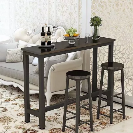 Bárszett 3 részes 1 asztal 2 db bárszékkel fekete BD01-BLACK