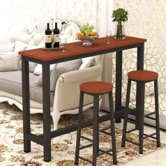   Bárszett 3 részes 1 asztal 2 db bárszékkel barna BD01-BROWN