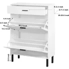 Cipősszekrény 25 x 80 x 110 cm fehér BT-01
