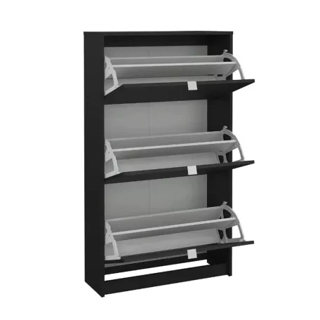 Cipősszekrény 70x124x24 cm fekete BT-13