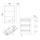 Cipősszekrény 70x124x24 cm fekete BT-13