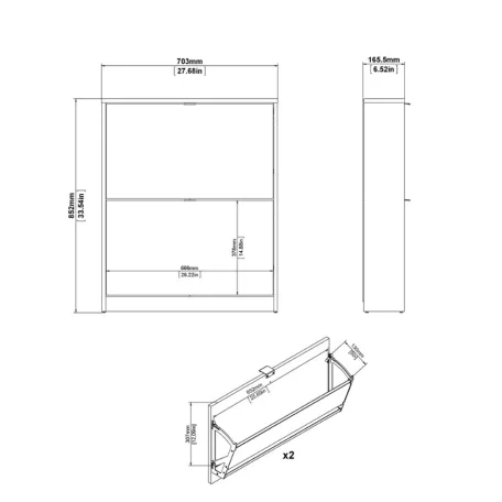 Cipősszekrény 70x85x24 cm fekete BT-15