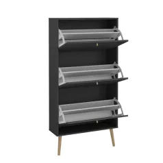 Cipősszekrény 70x139x24 cm fekete BT-17
