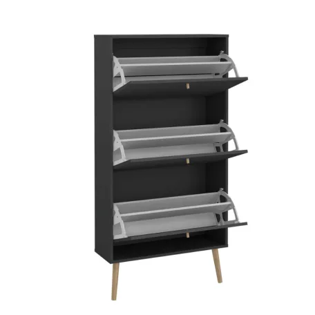 Cipősszekrény 70x139x24 cm fekete BT-17