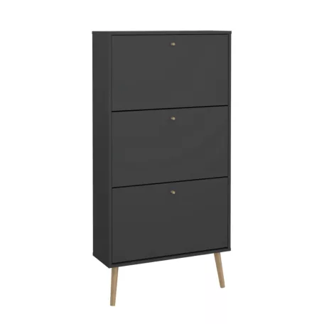 Cipősszekrény 70x139x24 cm fekete BT-17
