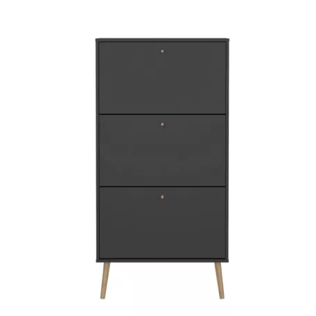 Cipősszekrény 70x139x24 cm fekete BT-17