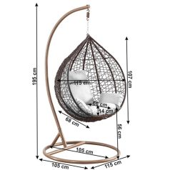 Függőfotel 115x105x195cm barna Babilon-S-Brown