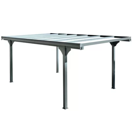 Lapostetős alumínium garázs kocsibeálló antracit 300 cm x 496 cm CP-4L 