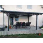 Lapostetős alumínium garázs kocsibeálló antracit 300 cm x 496 cm CP-4L 