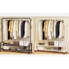 Ruhaállvány cipőtartóval kerekekkel fém 155 x 34 x 125 cm CR002-125