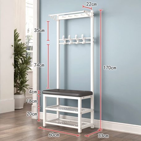 Cipőtartó kényelmes üléssel és akasztóval CR004-60 170 x 33 x 60 cm