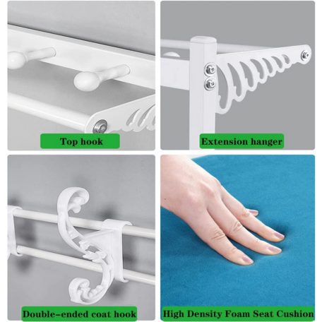 Cipőtartó kényelmes üléssel és akasztóval CR004-60 170 x 33 x 60 cm