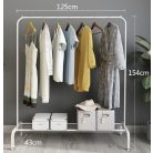 Ruhaállvány cipőtartóval fém 154 x 43 x 125 cm CR006-125