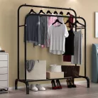 Ruhaállvány cipőtartóval fém 120x58x154cm fekete CR010-125