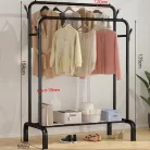 Ruhaállvány cipőtartóval fém 120x58x154cm fekete CR010-125