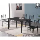 Étkezőasztal szett 4 db székkel fekete BC FUR-101-17BL