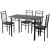 Vigor FUR-102-17B étkezőasztal szett 4 db kárpitozott szék fekete