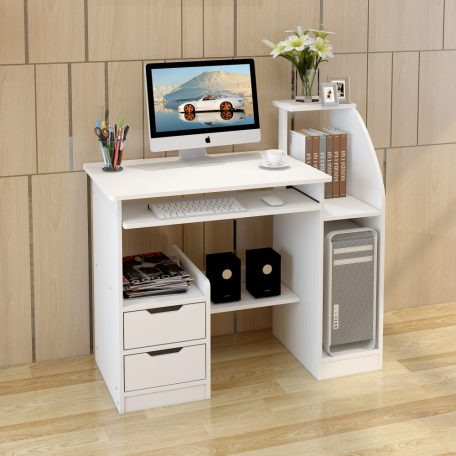 Polcos íróasztal 100x40x80cm fehér FUR-1603-White