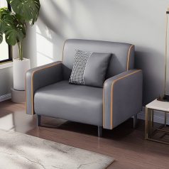   BeComfort kényelmes skandináv stílusú textilbőr szürke fotel 75x62x75cm FUR-1656-1