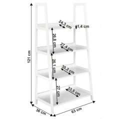 Konyhai tároló polc 121x36x63cm fehér FUR-1704