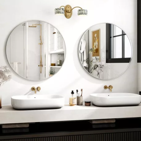 Kör alakú tükör 60cm fehér FUR-1712-2