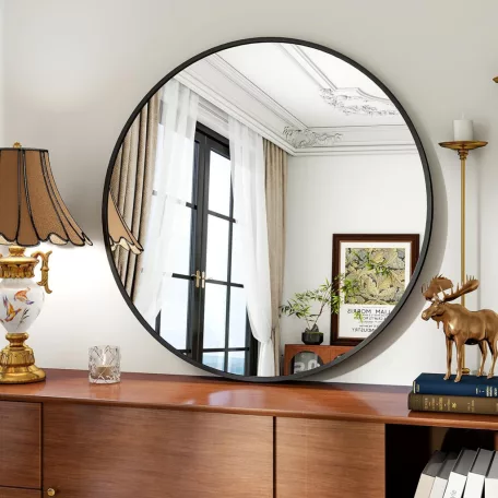 Kör alakú tükör 60cm fekete FUR-1713-2