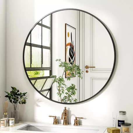 Kör alakú tükör 60cm fekete FUR-1713-2