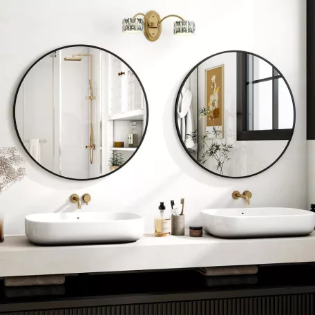 Kör alakú tükör 60cm fekete FUR-1713-2