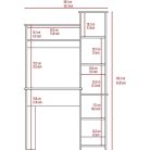 Polcos íróasztal 98,5x45,3x162,5cm szürke FUR1232-3
