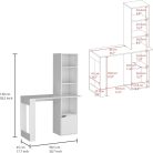 Polcos íróasztal tárolóval 98,5x45x148cm fehér FUR1234-1
