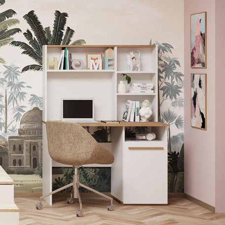 Polcos íróasztal tárolóval 110x50x151cm fehér FUR1236-1