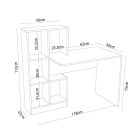 Polcos íróasztal 118x75x112cm barna FUR1239-1