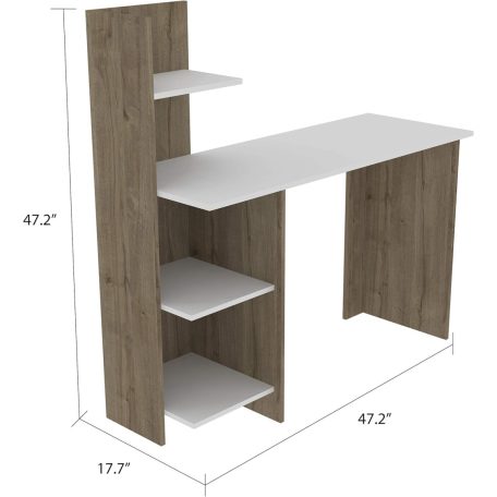 Polcos íróasztal 120x73,5x150cm barna FUR1240-1