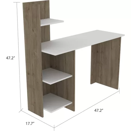 Polcos íróasztal 120x73,5x150cm barna FUR1240-1