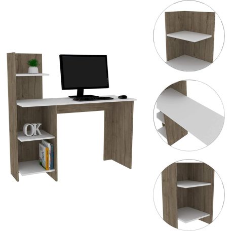 Polcos íróasztal 120x73,5x150cm barna FUR1240-1