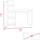 Polcos íróasztal 120x73,5x150cm barna FUR1240-1