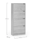 Cipősszekrény 63x24x150cm barna FUR1347-1