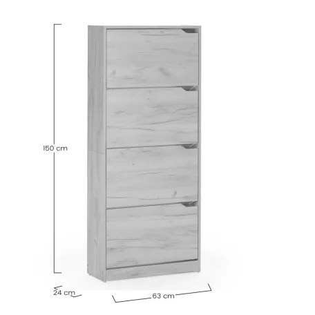 Cipősszekrény 63x24x150cm barna FUR1347-1