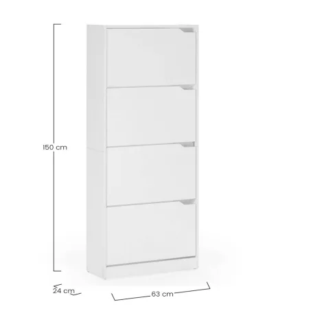 Cipősszekrény 63x24x150cm fehér FUR1347-2