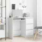 Fiókos íróasztal 90x45x76cm fehér FUR1354-1