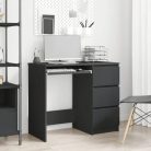 Fiókos íróasztal 90x45x76cm fekete FUR1354-2