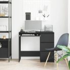 Fiókos íróasztal 90x45x76cm fekete FUR1354-2