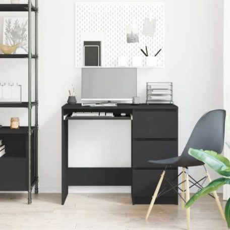 Fiókos íróasztal 90x45x76cm fekete FUR1354-2