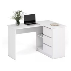 Fiókos sarok íróasztal 124x85x74cm fehér FUR1355-1