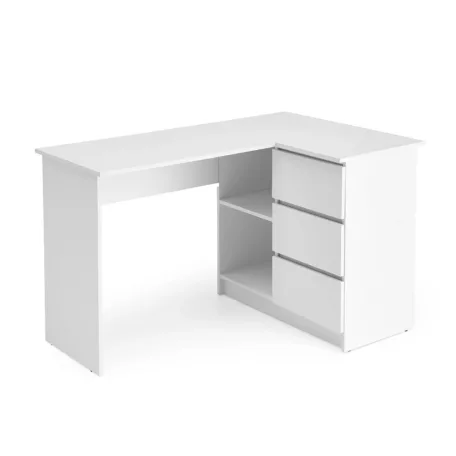 Fiókos sarok íróasztal 124x85x74cm fehér FUR1355-1