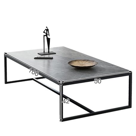 Dohányzóasztal 100x50x42 cm fekete FUR1816-2